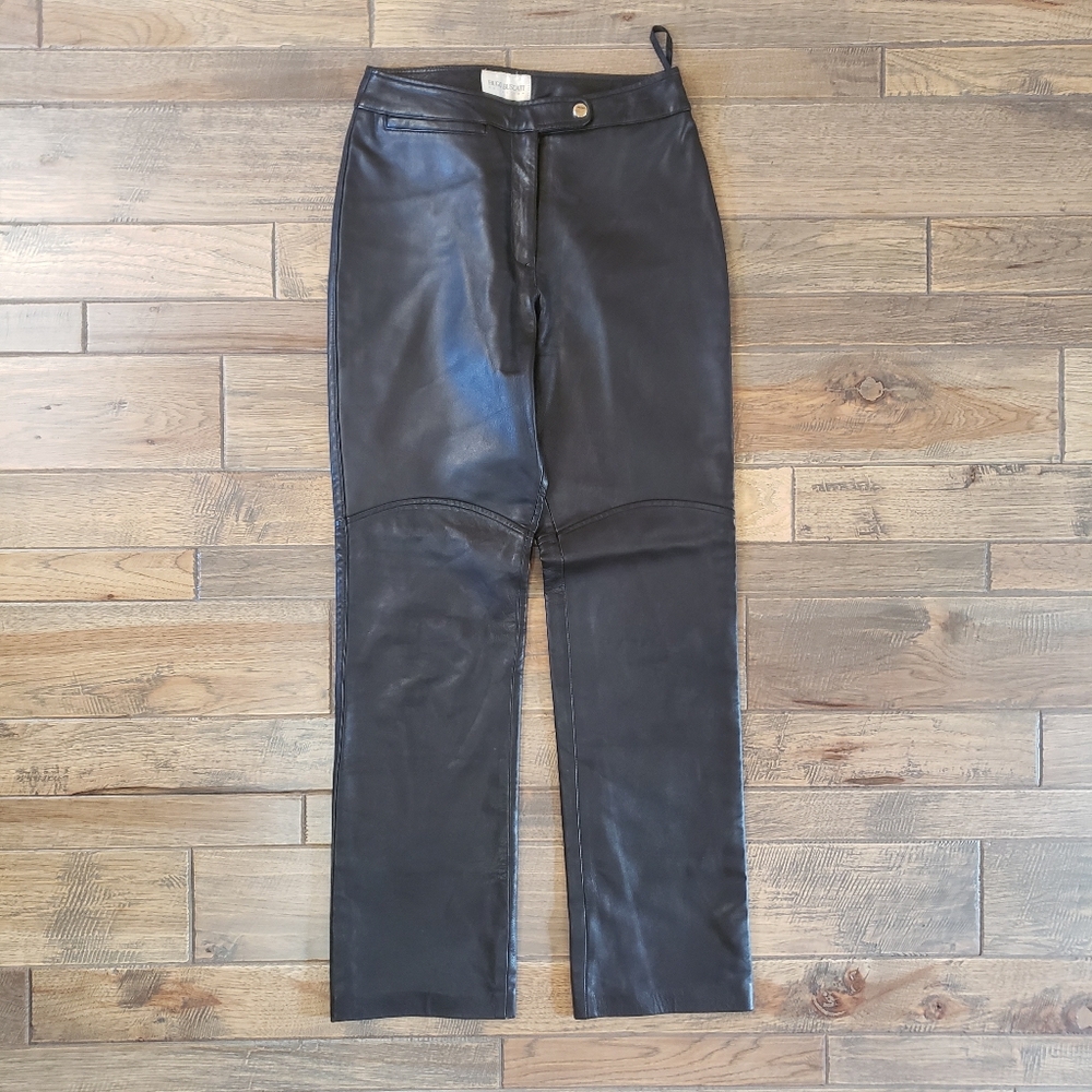 Hugo Buscati Soft Supple Leather Black Pants 6